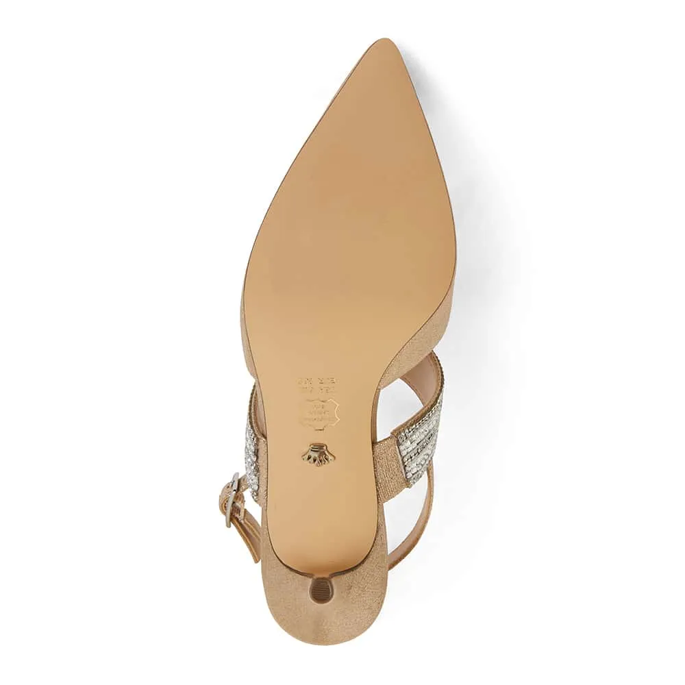 Treena Heel in Taupe Fabric