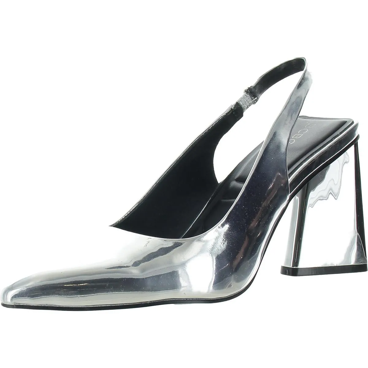 Trina Womens Faux Leather Pointed Toe Slingback Heels