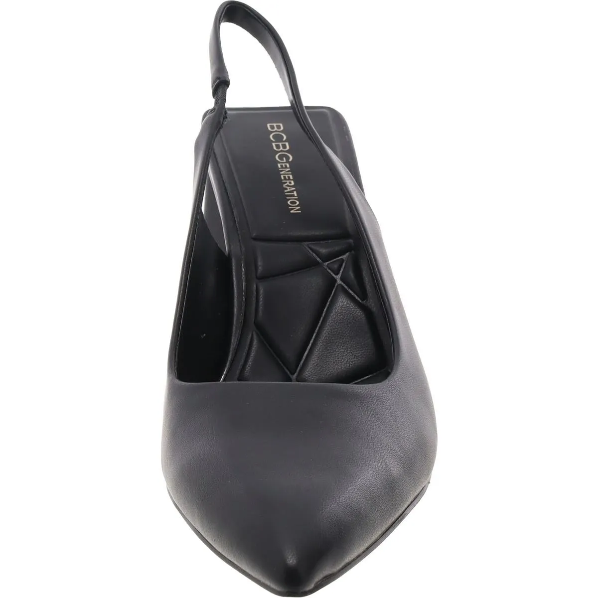 Trina Womens Faux Leather Pointed Toe Slingback Heels