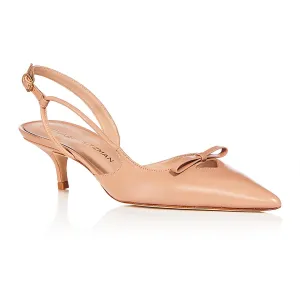 TULLY 50 Womens Bow Denim Slingback Heels