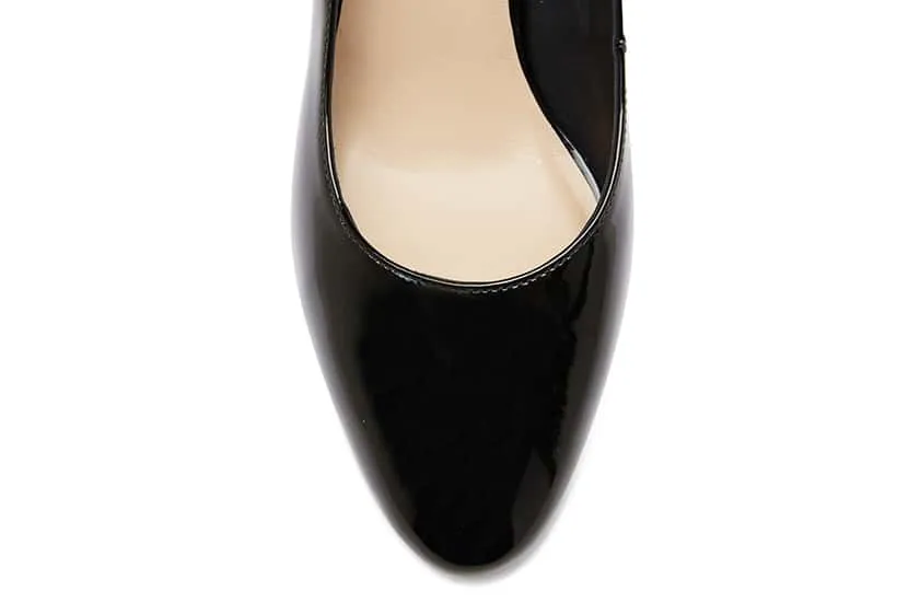 Upton Heel in Black Patent