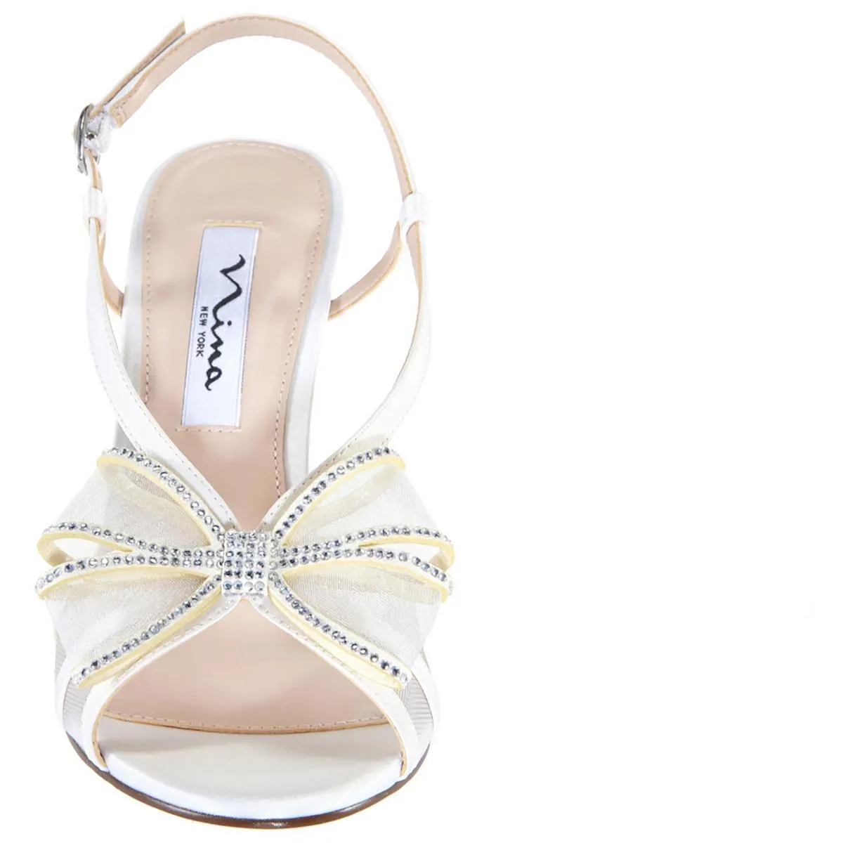 Valecia Womens Satin Peep-Toe Slingback Heels