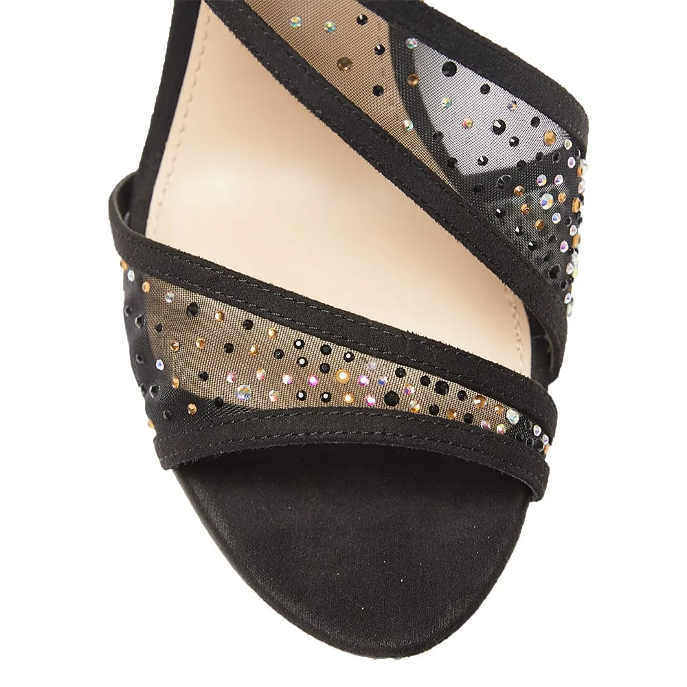 Valeda Heel in Black Glam Suede