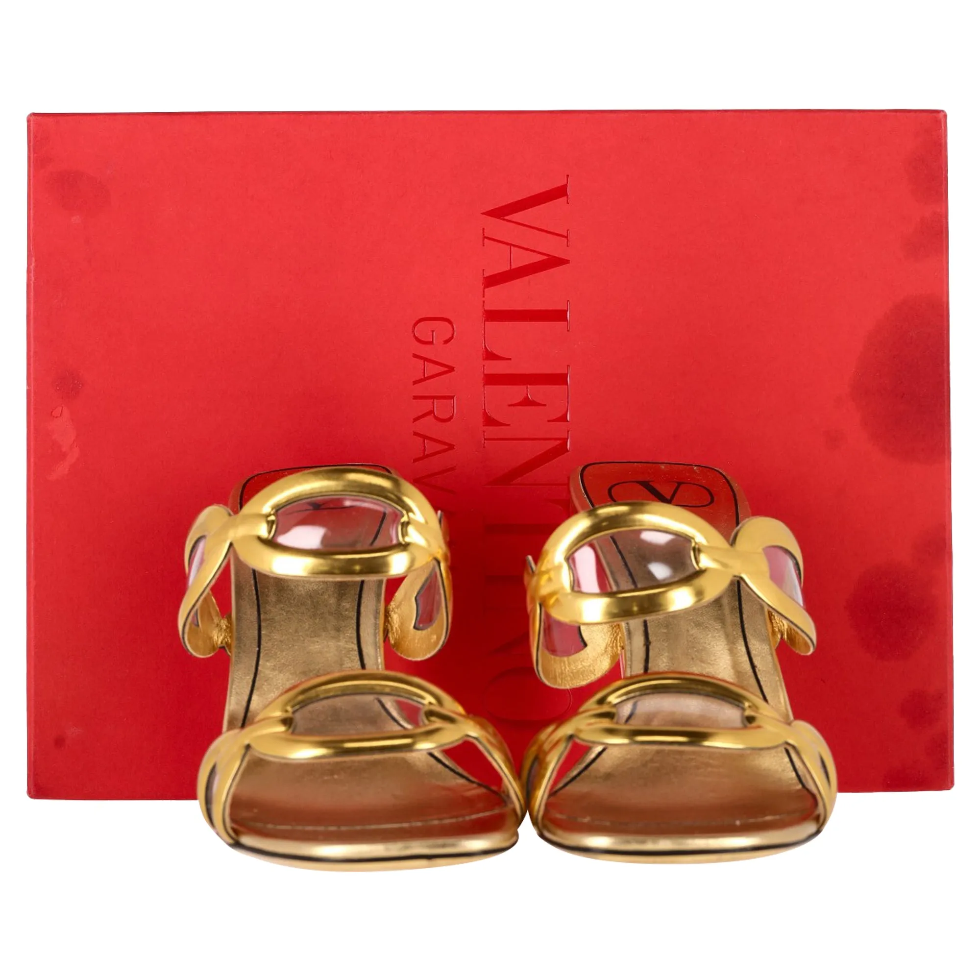 Valentino Chain 1967 110mm Mules in Gold Leather