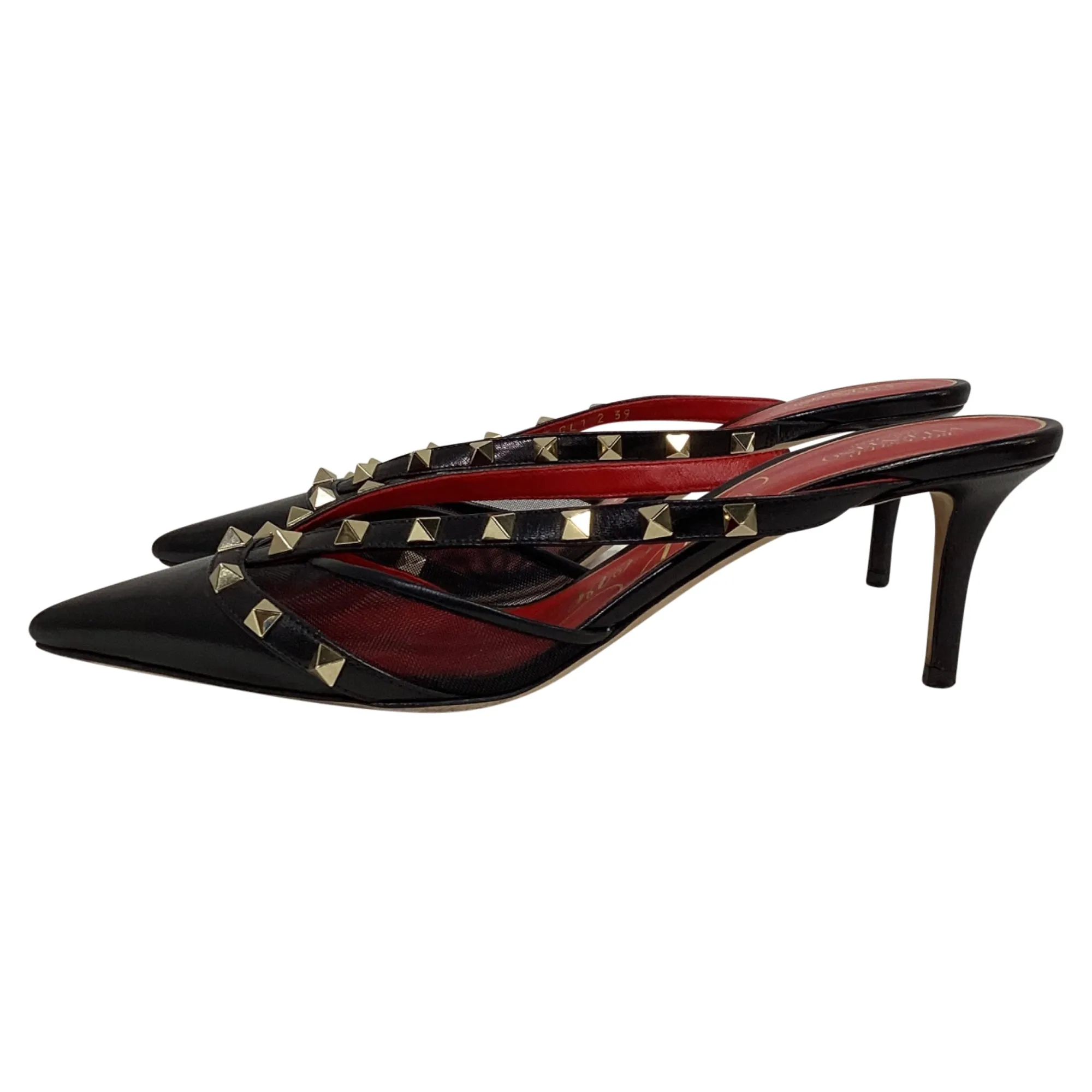 Valentino Garavani Rockstud Alcove Mules in Black Leather