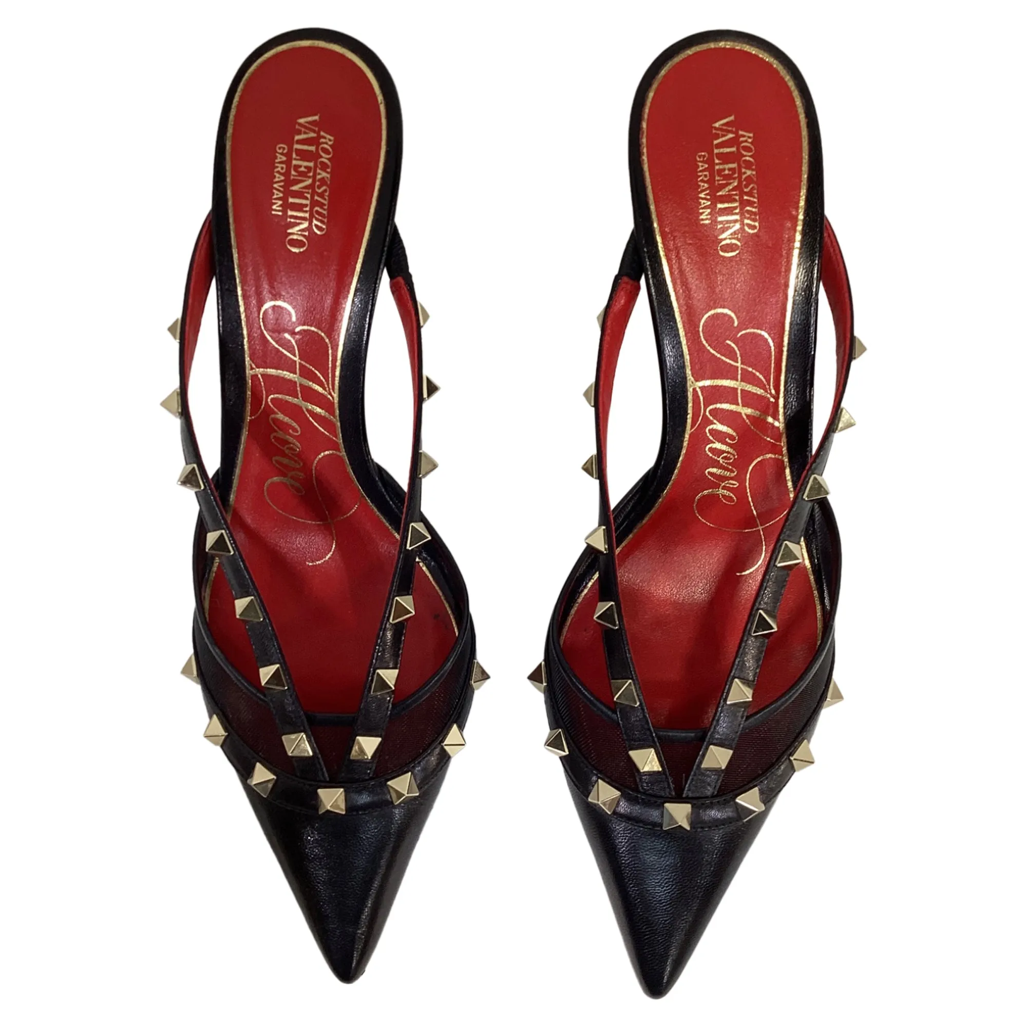 Valentino Garavani Rockstud Alcove Mules in Black Leather