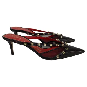 Valentino Garavani Rockstud Alcove Mules in Black Leather