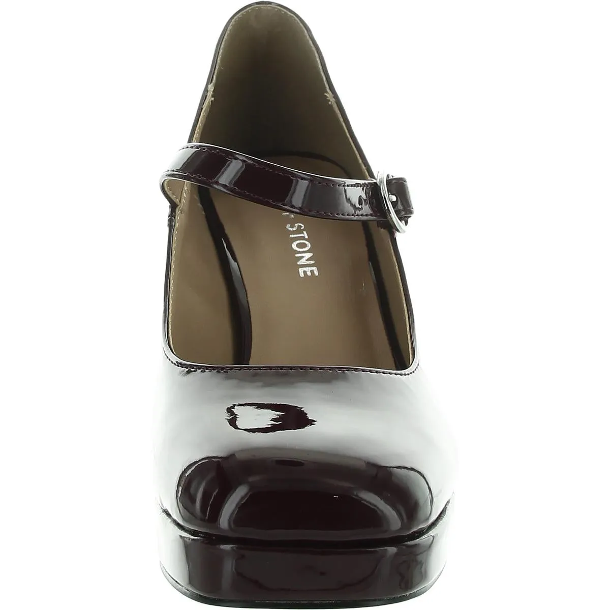 Vaneciaa Womens Buckle Patent Mary Jane Heels