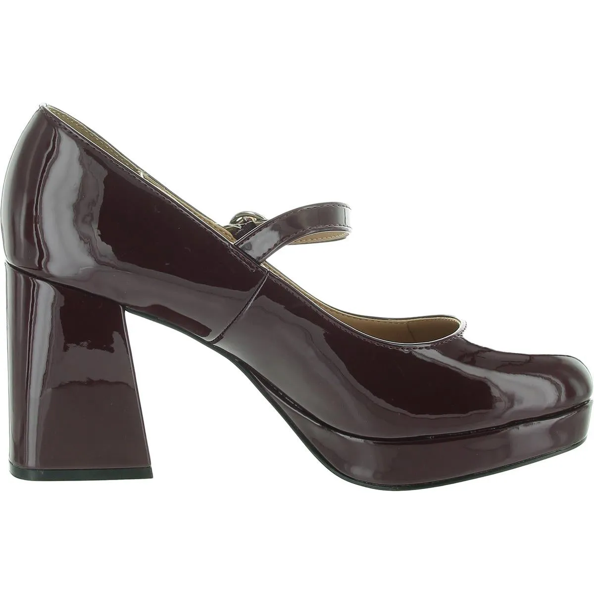 Vaneciaa Womens Buckle Patent Mary Jane Heels