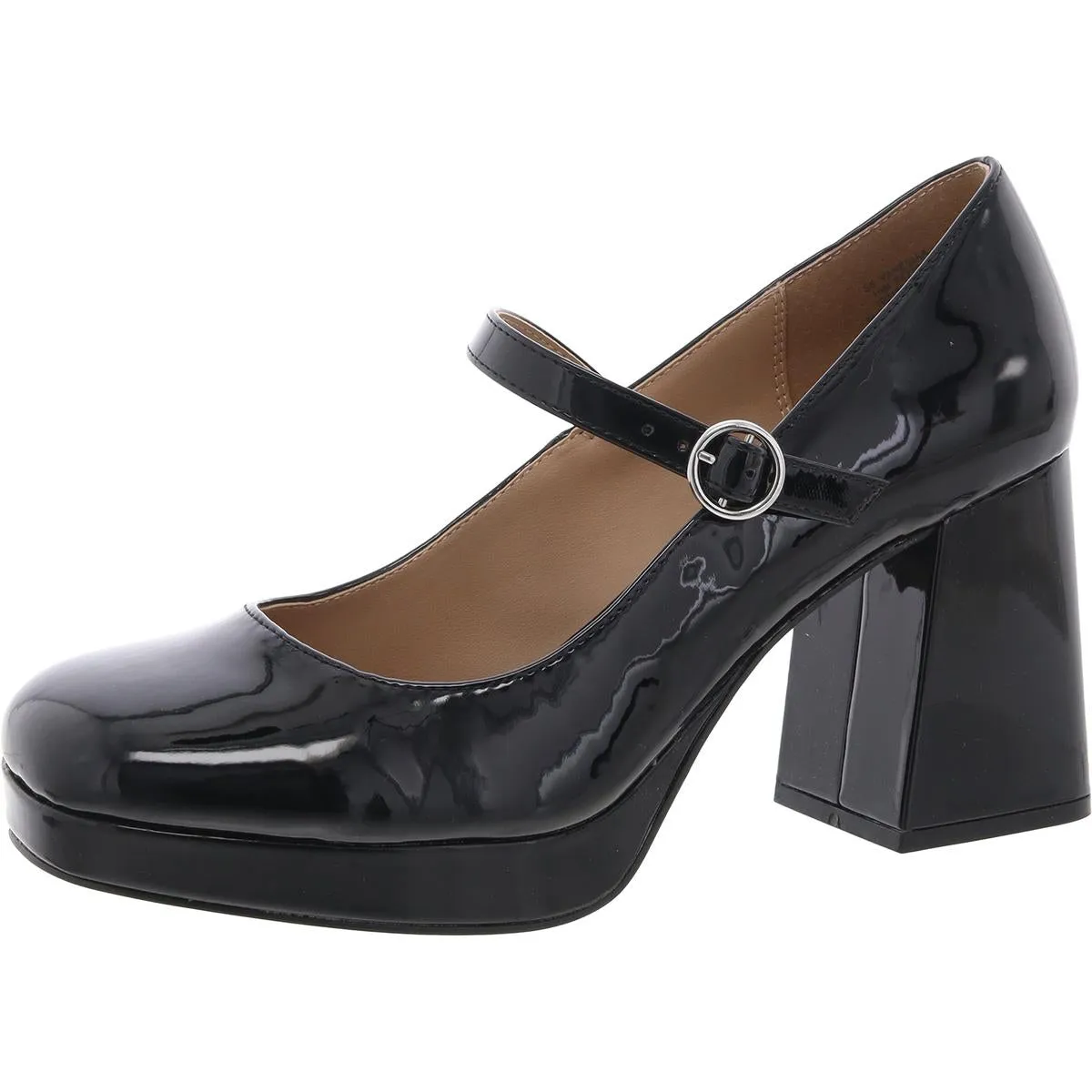 Vaneciaa Womens Buckle Patent Mary Jane Heels
