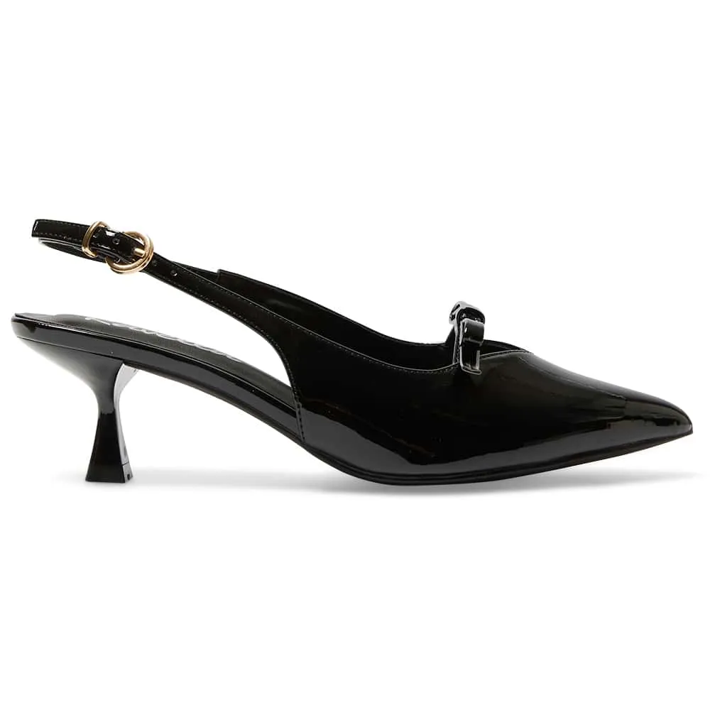 Verity Heel in Black Patent