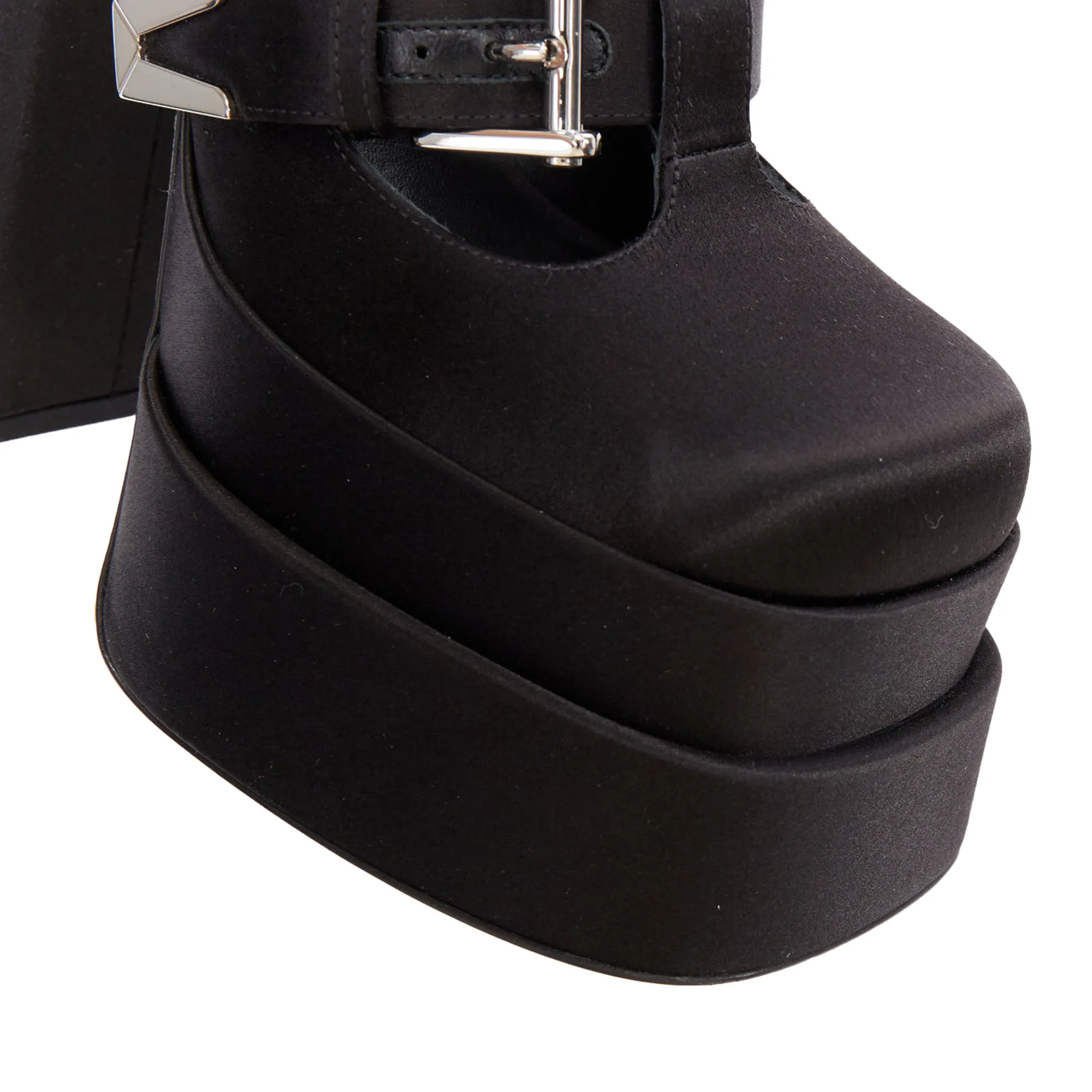 Versace aevitas satin bondage buckle double platform