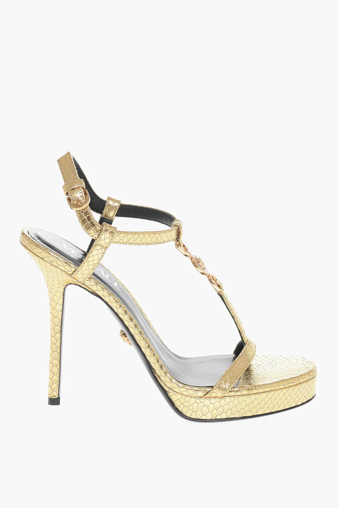 Versace Python Printed Lam Leather With Stiletto Heel 11Cm