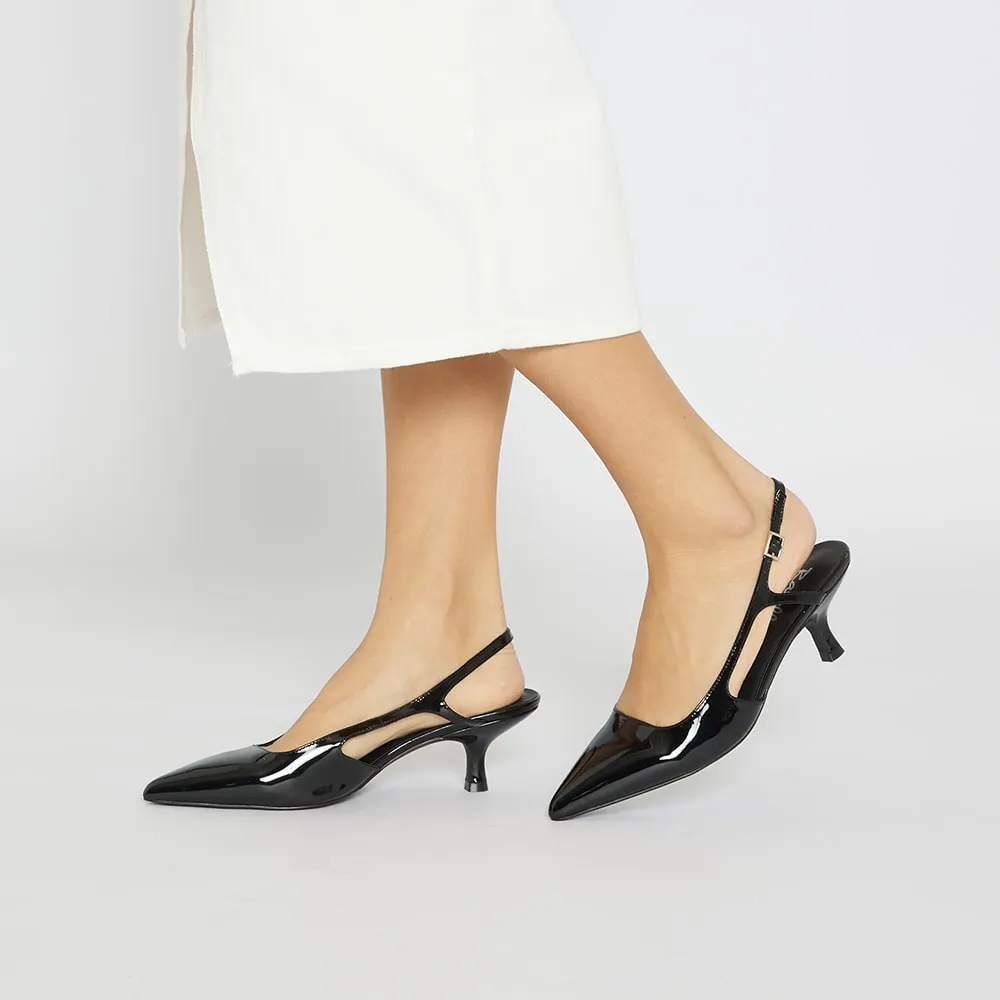 Verve Heel in Black Patent