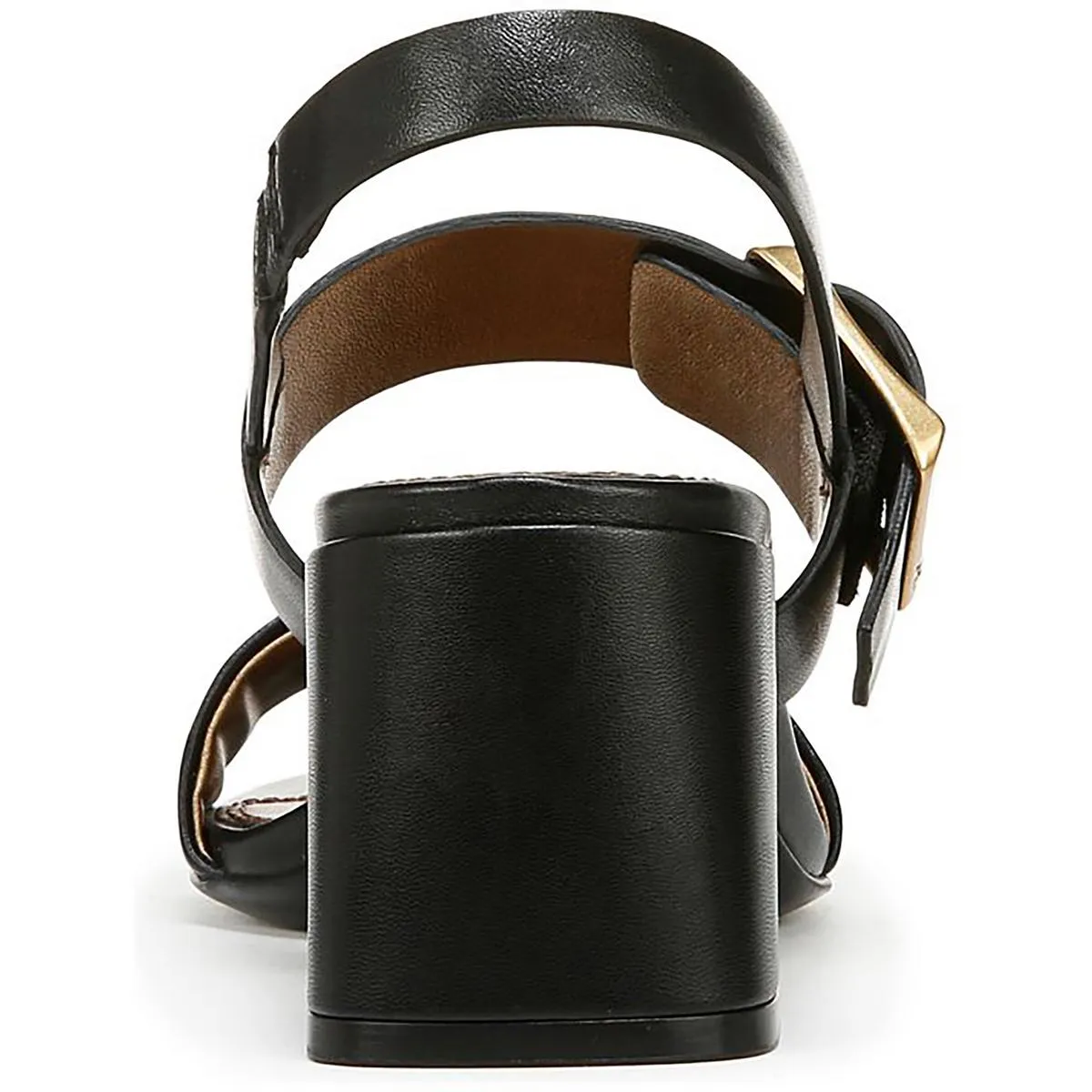Vicky Womens Leather Block Heel Slingback Heels