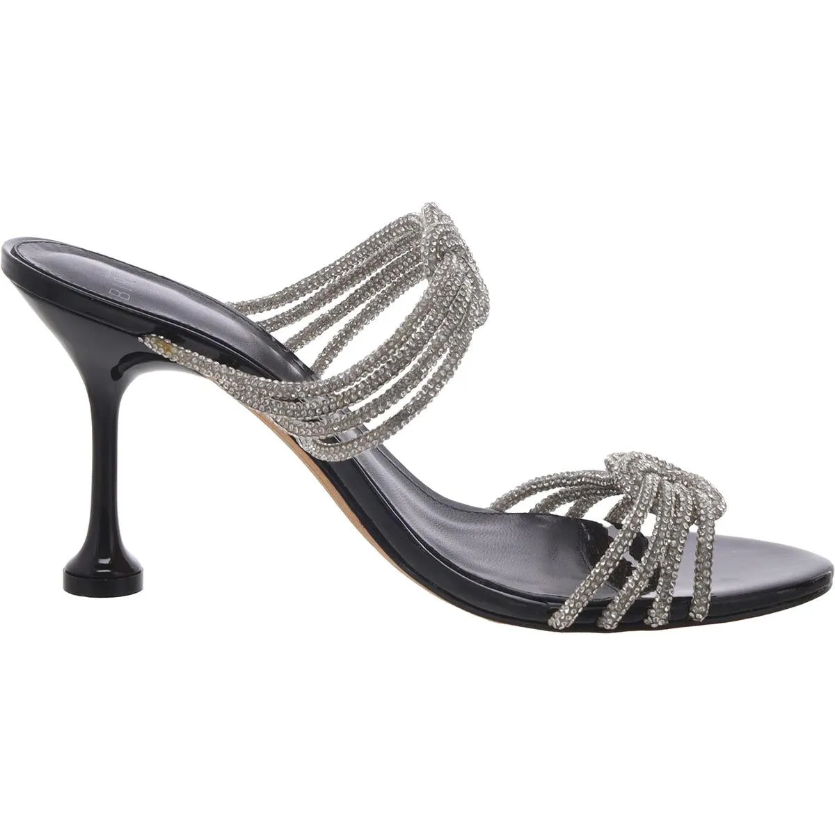 Vicky Womens Leather Rhinestone Slide