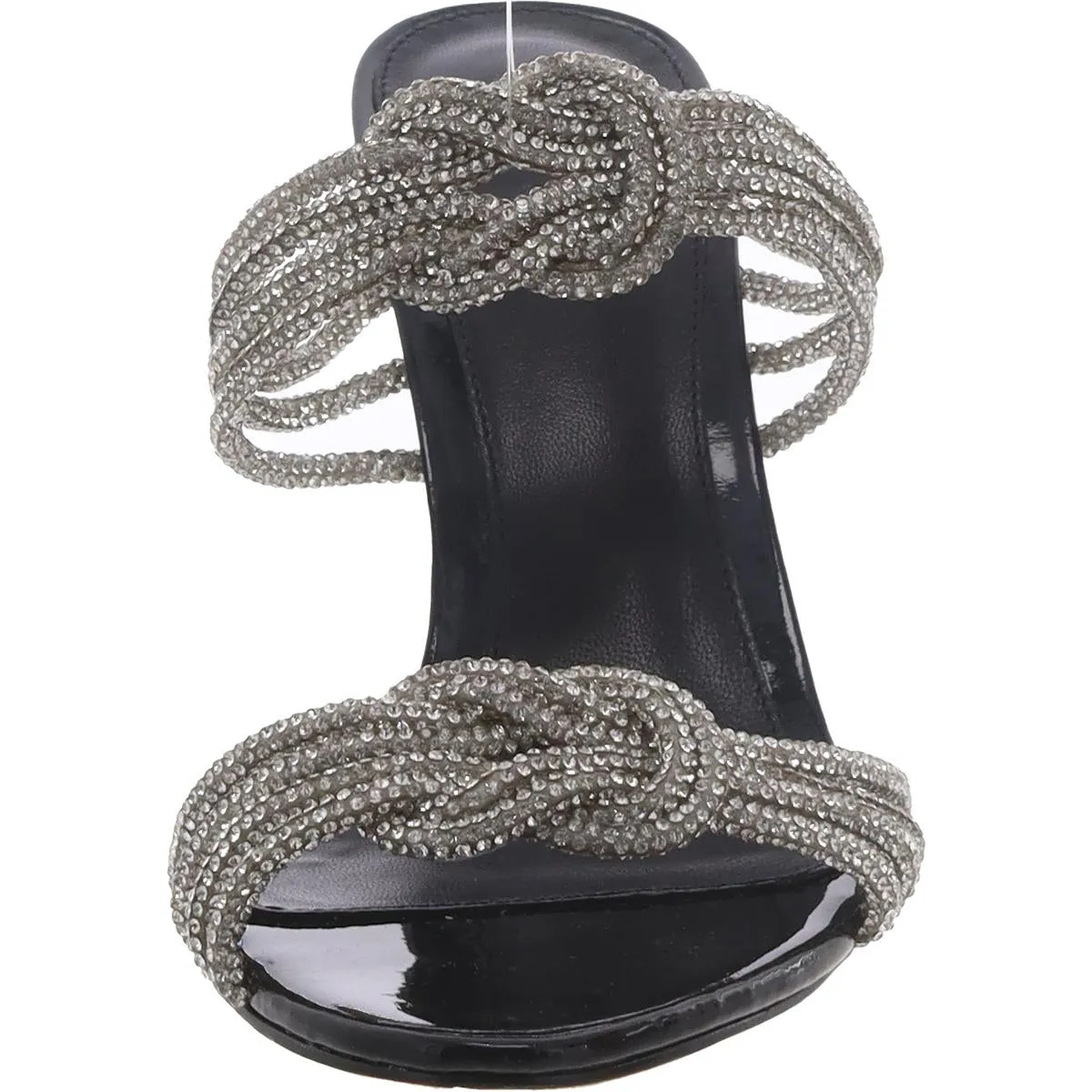 Vicky Womens Leather Rhinestone Slide