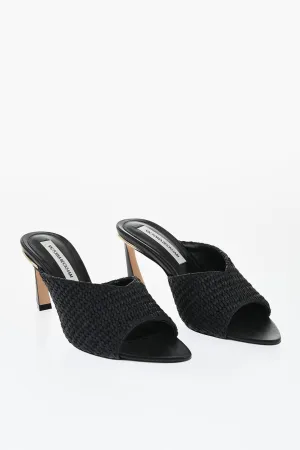 Victoria Beckham Raffia Avon Mules With Golden Detail 7,5Cm