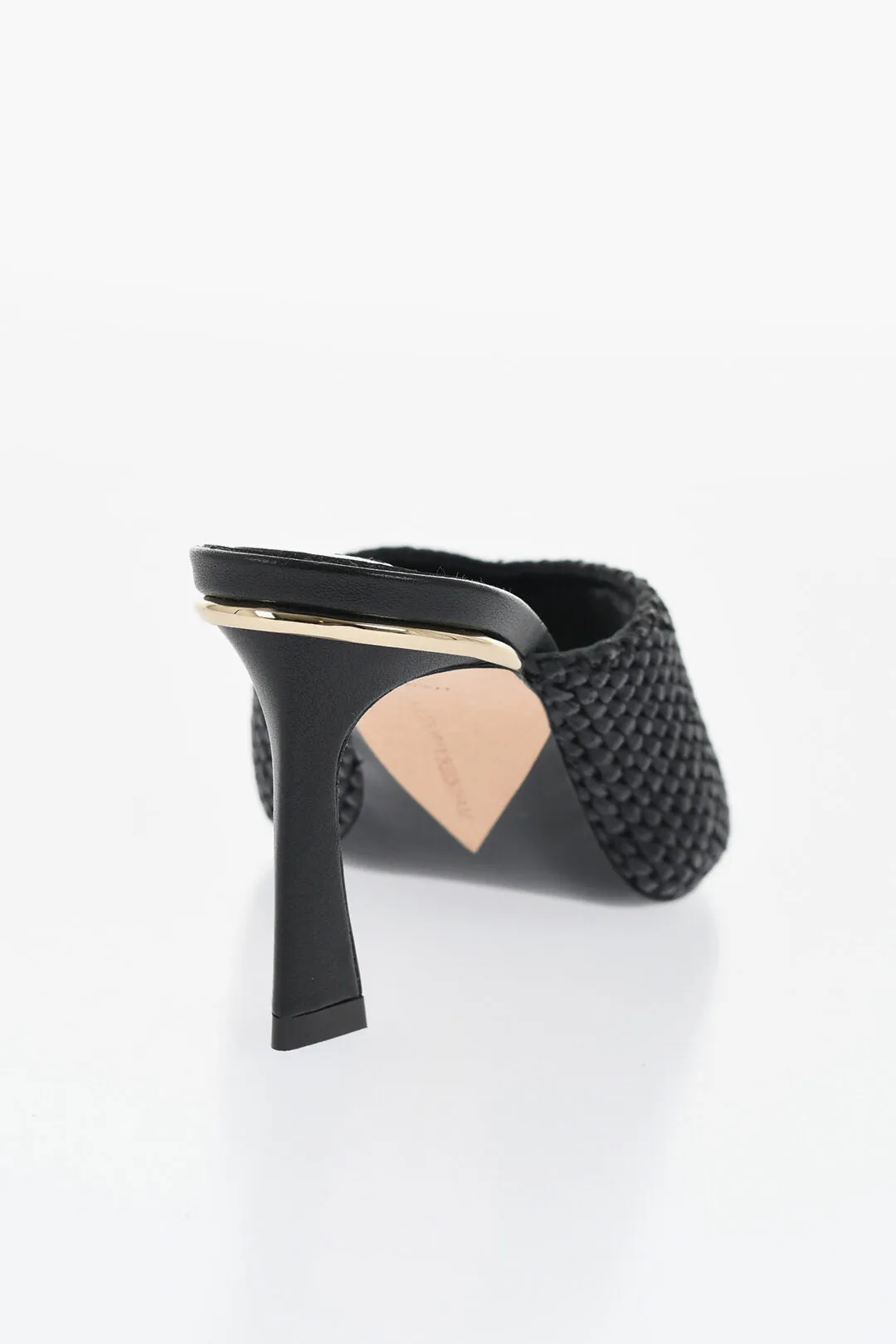 Victoria Beckham Raffia Avon Mules With Golden Detail 7,5Cm
