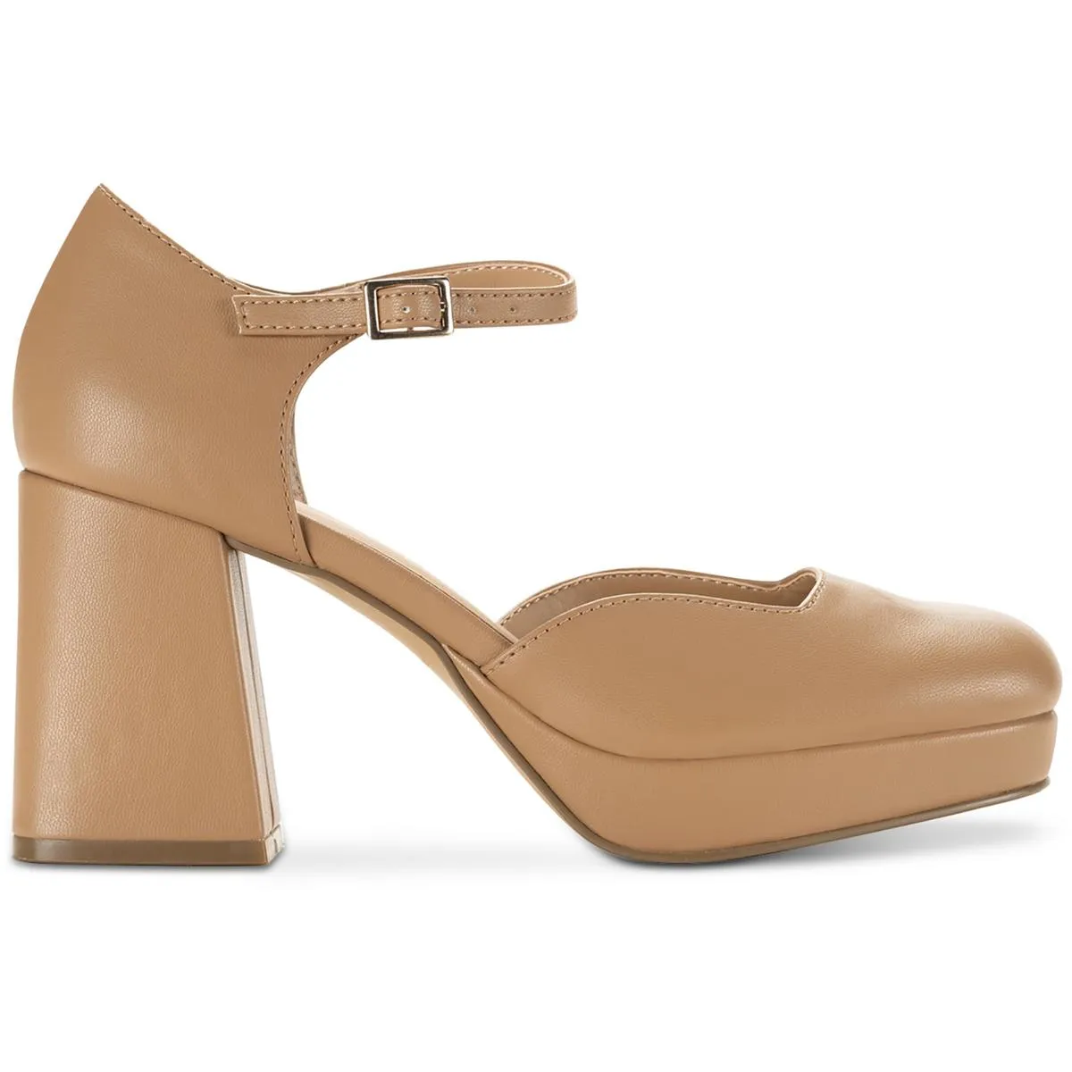 Viennaa Womens Patent Square Toe Mary Jane Heels