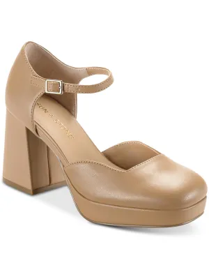 Viennaa Womens Patent Square Toe Mary Jane Heels