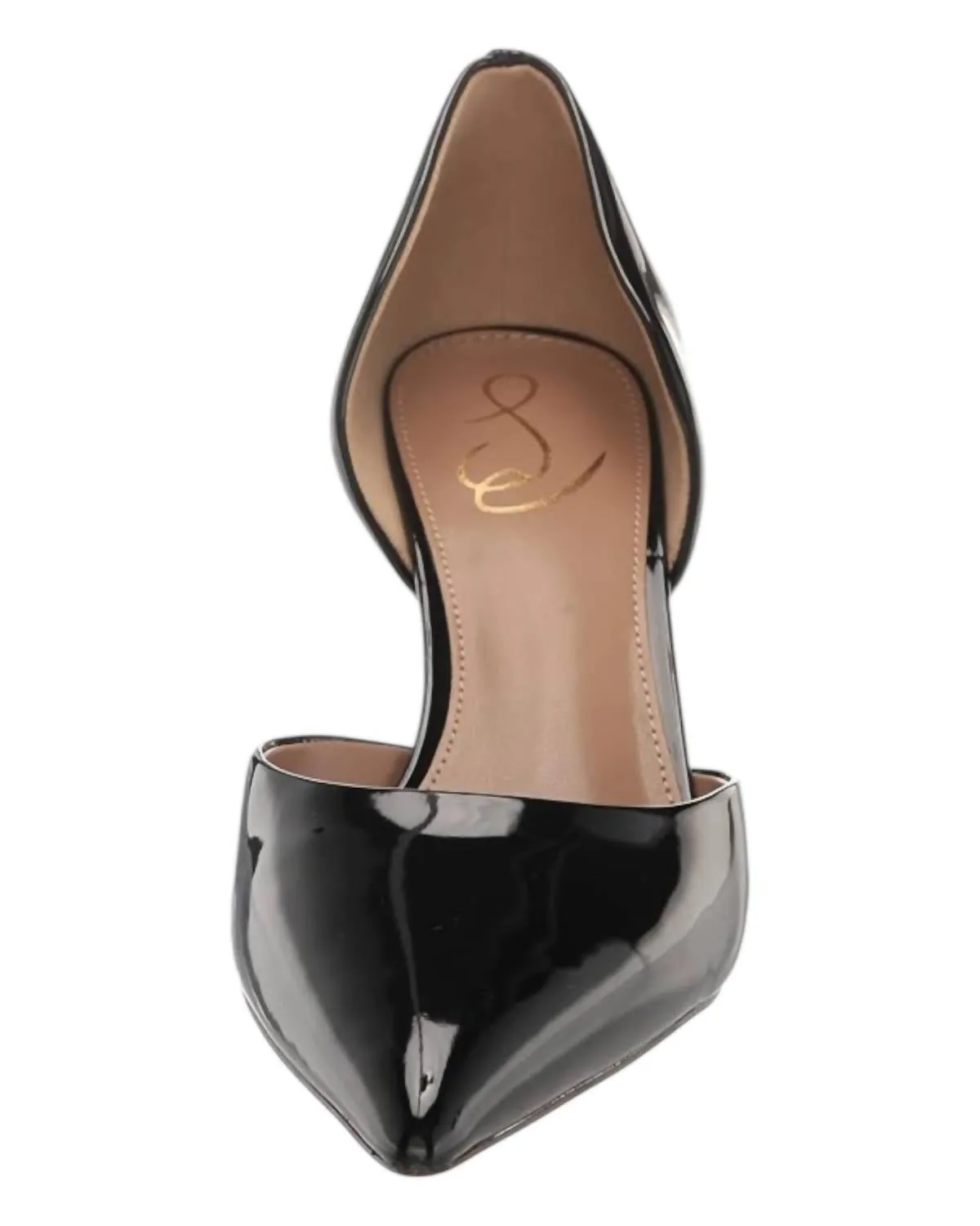 Viv Pointed Toe Pump In Black Patent Leather