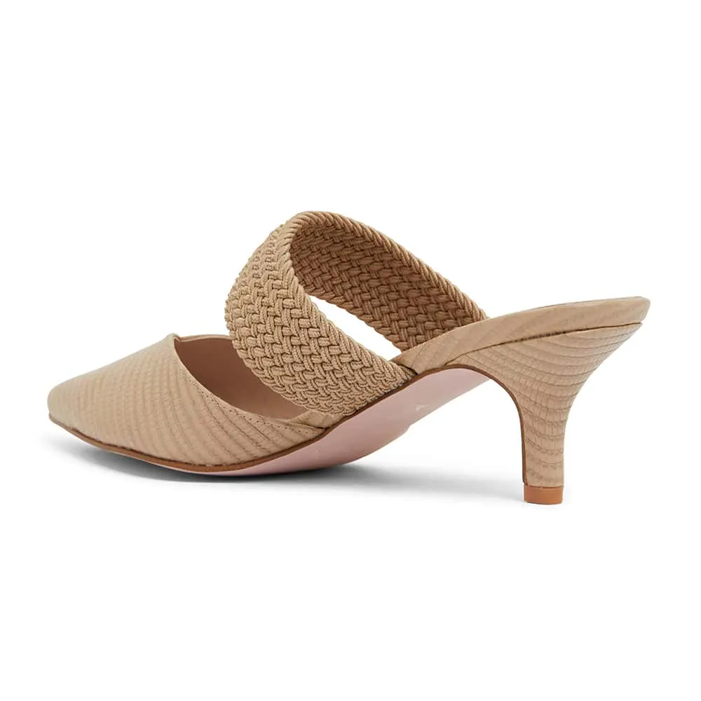 Vixen Heel in Nude Leather