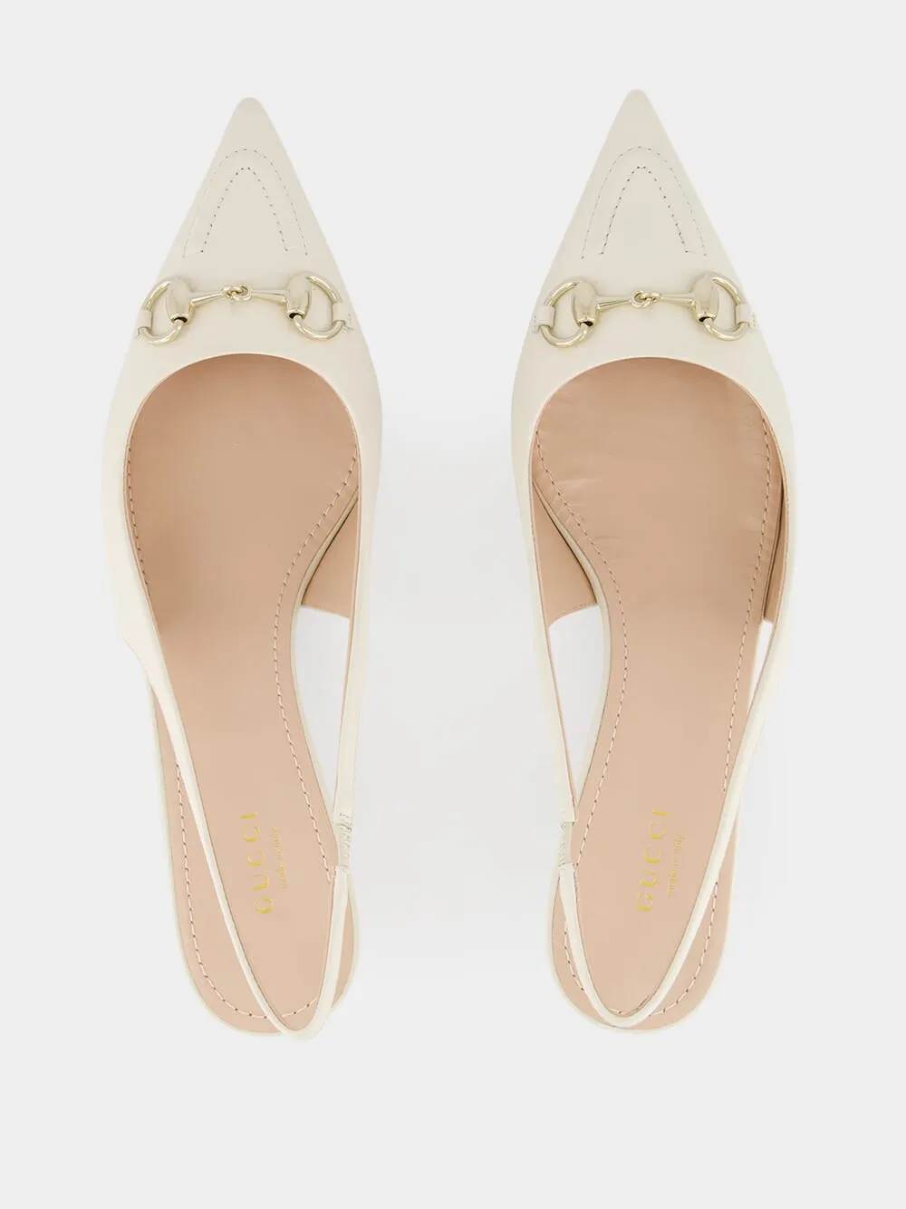White Horsebit Slingback 45mm Pump