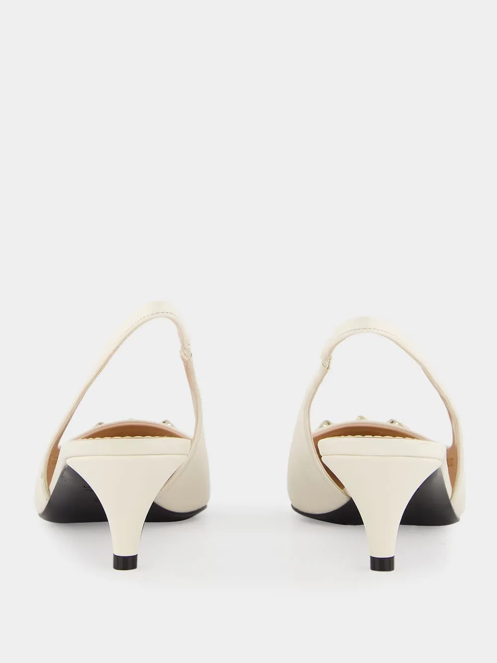 White Horsebit Slingback 45mm Pump