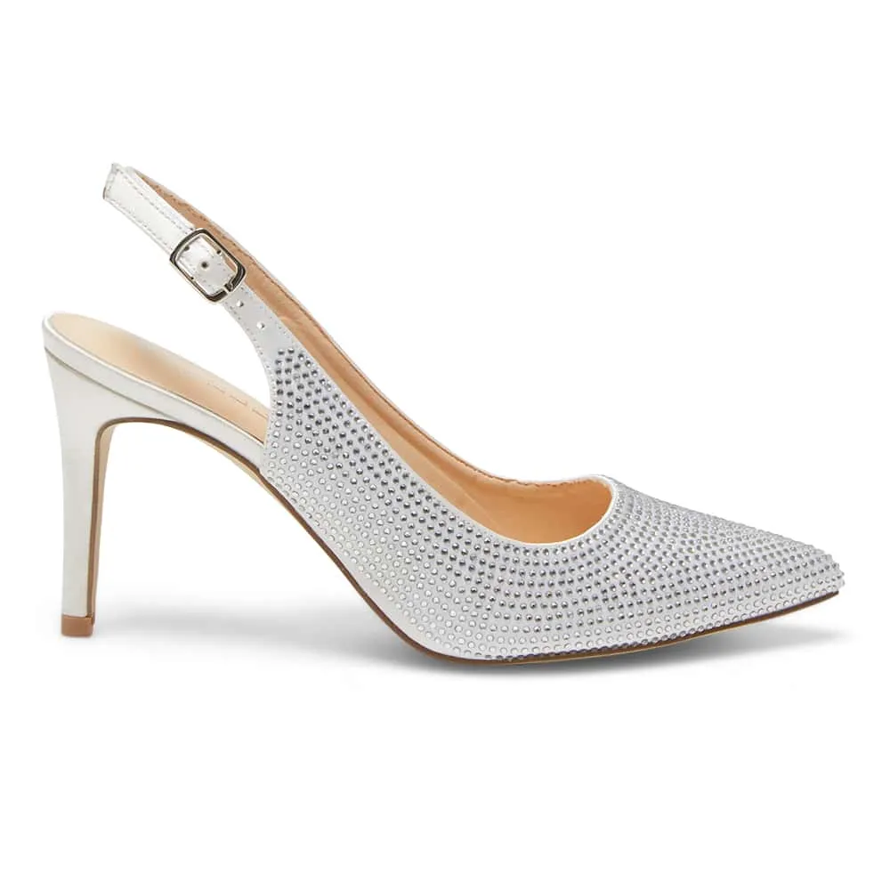 Whitney Heel in Ivory Satin