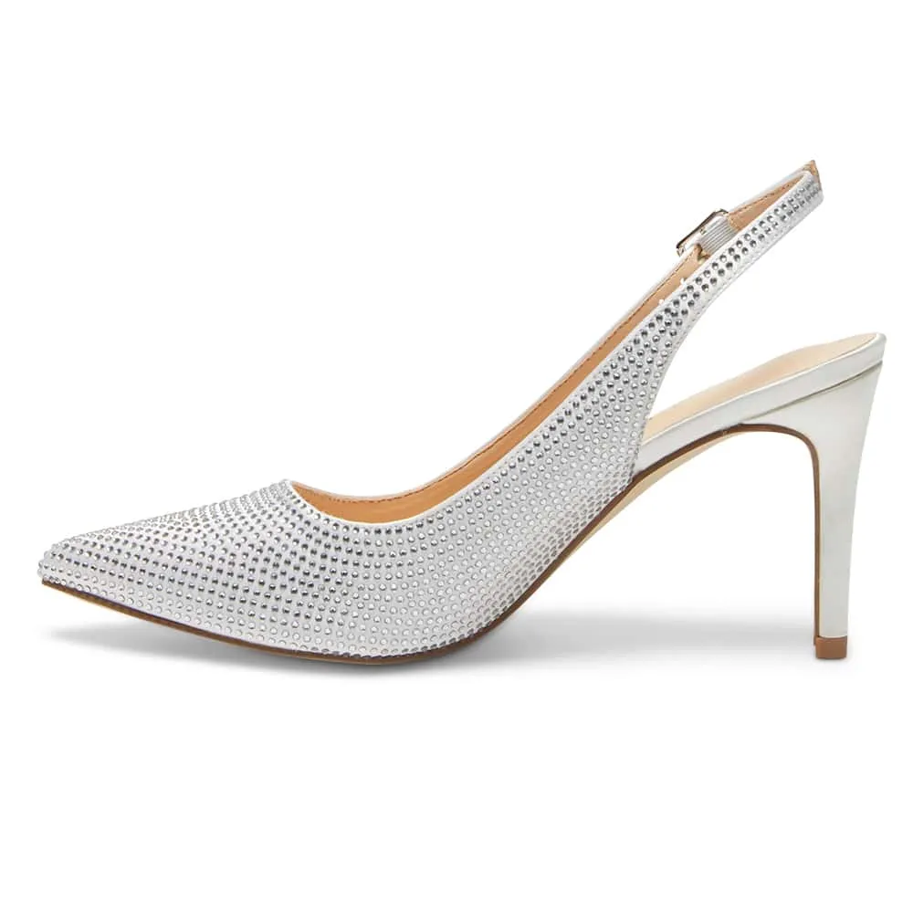 Whitney Heel in Ivory Satin