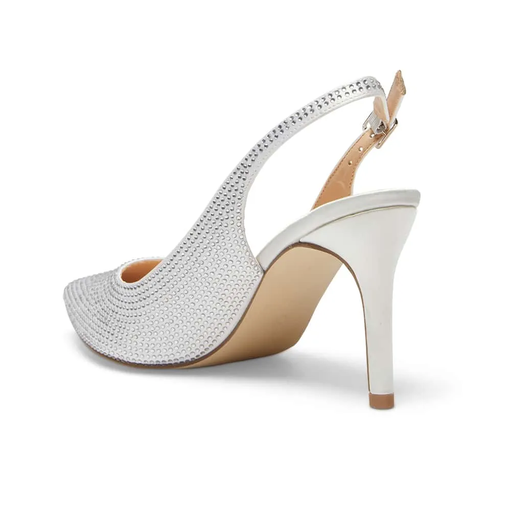 Whitney Heel in Ivory Satin