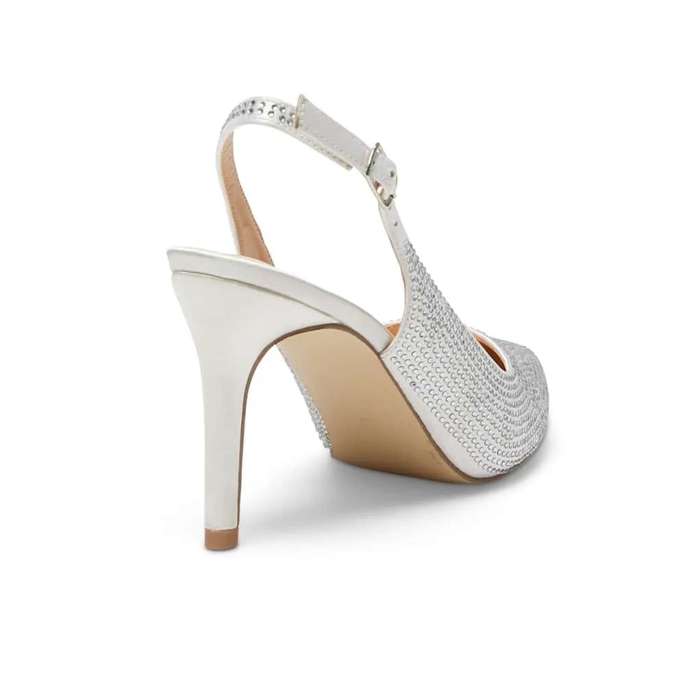 Whitney Heel in Ivory Satin