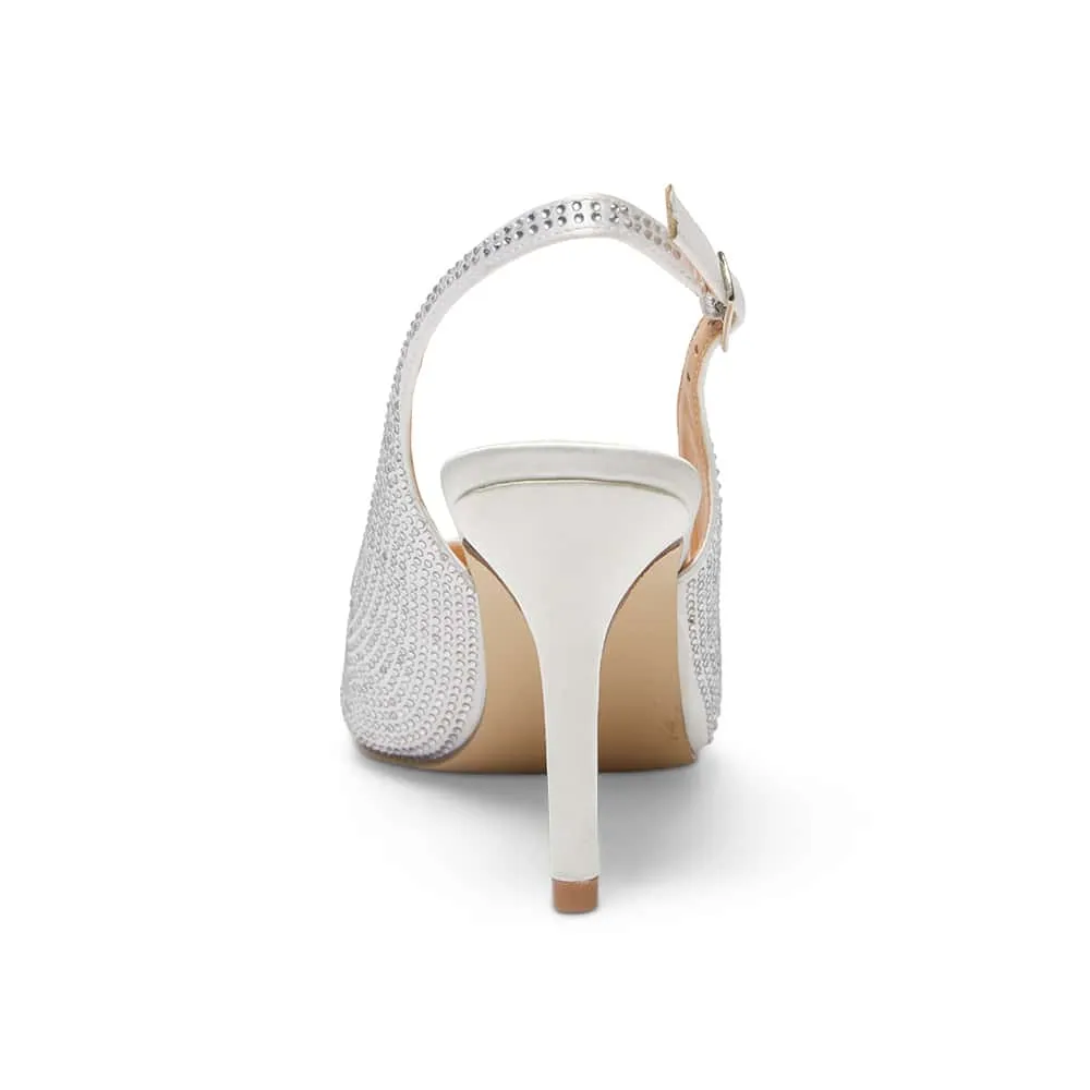 Whitney Heel in Ivory Satin