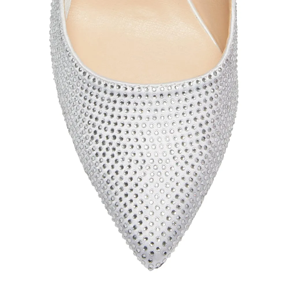 Whitney Heel in Ivory Satin