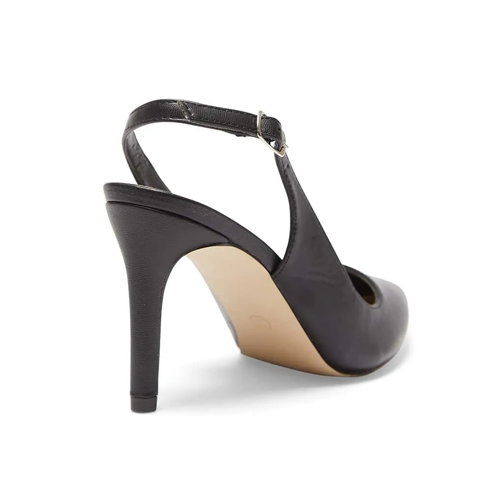 Whiz Heel in Black Smooth