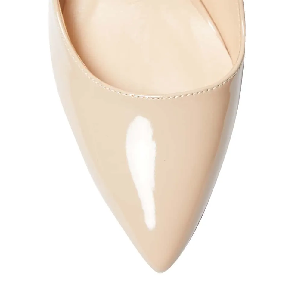 Whiz Heel in Nude Patent
