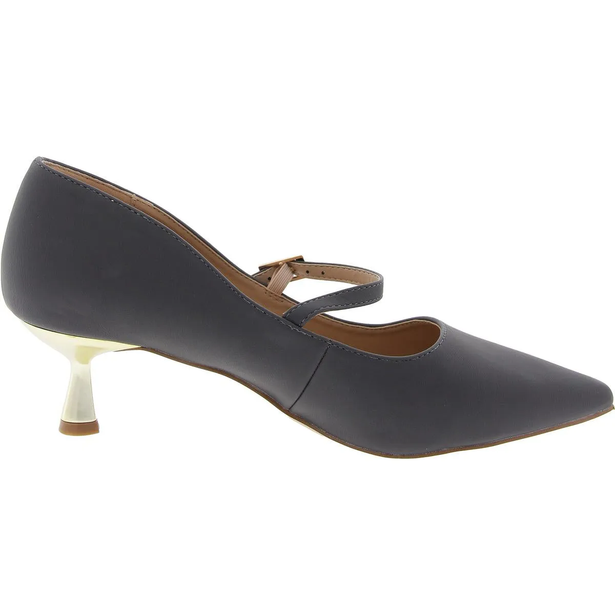 Womens Adjustable Faux Leather Mary Jane Heels