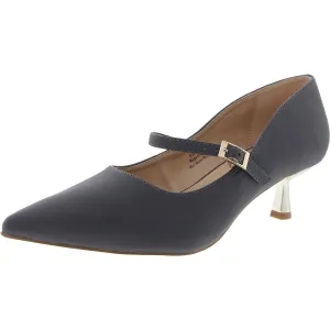 Womens Adjustable Faux Leather Mary Jane Heels