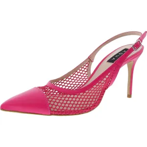 Womens Adjustable Leather Slingback Heels