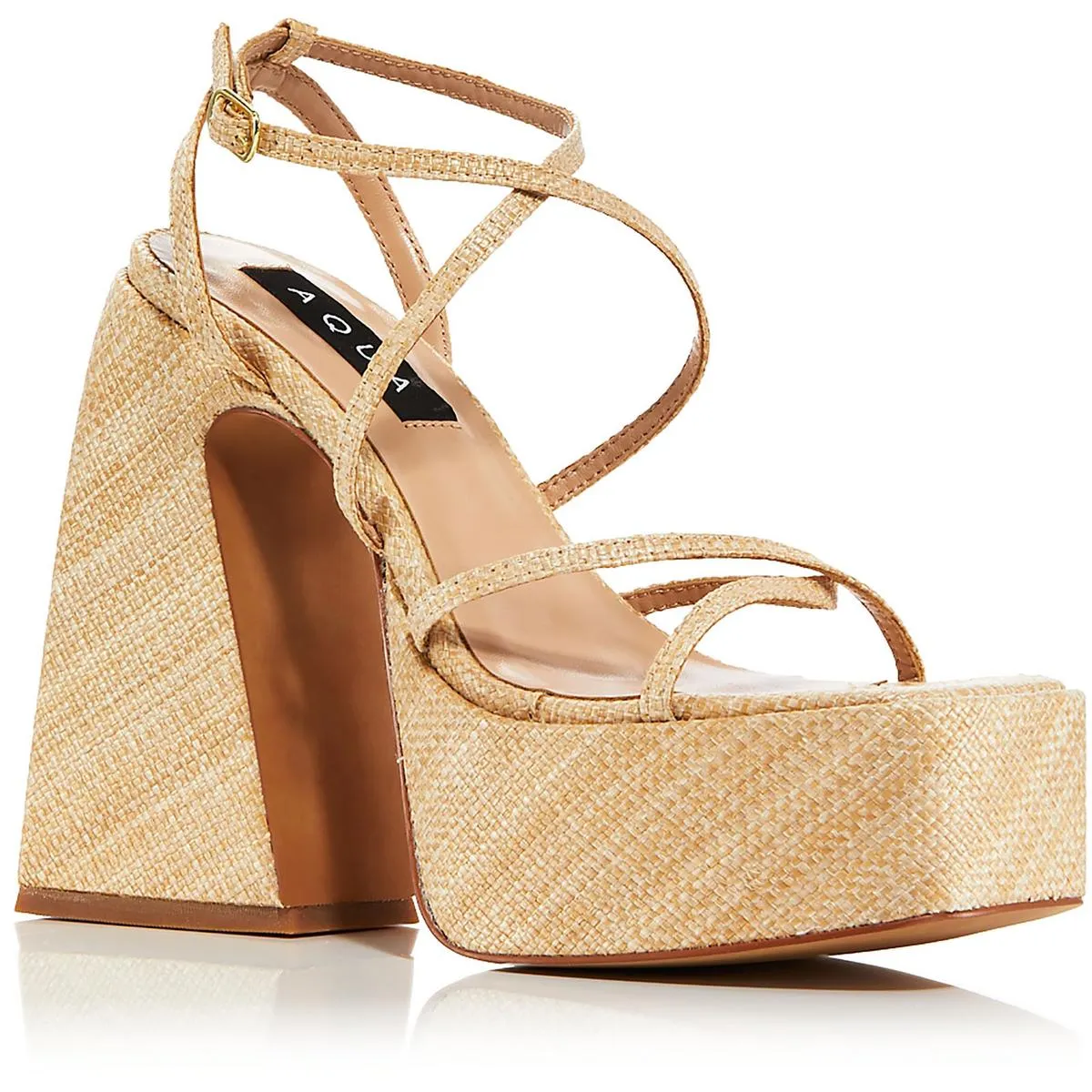 Womens Adjustable Open Toe Block Heels