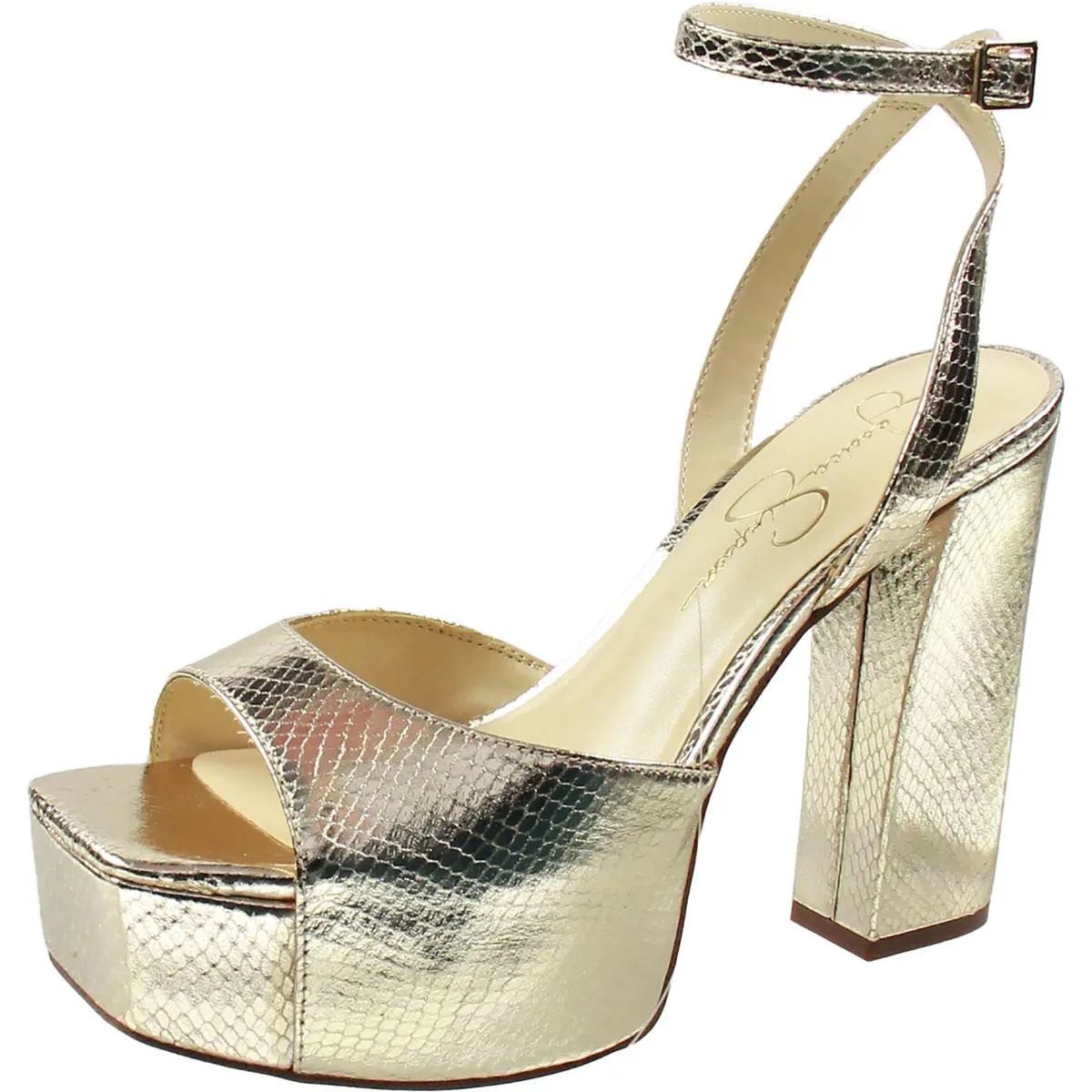 Womens Block Heel Man Made Ankle Strap
