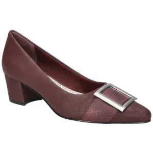 Womens Buckle Faux Leather Pumps