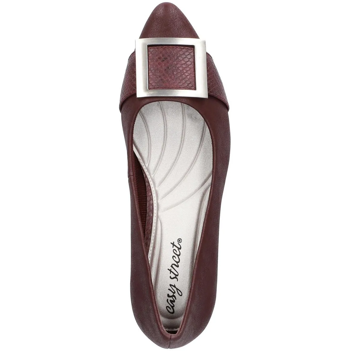 Womens Buckle Faux Leather Pumps