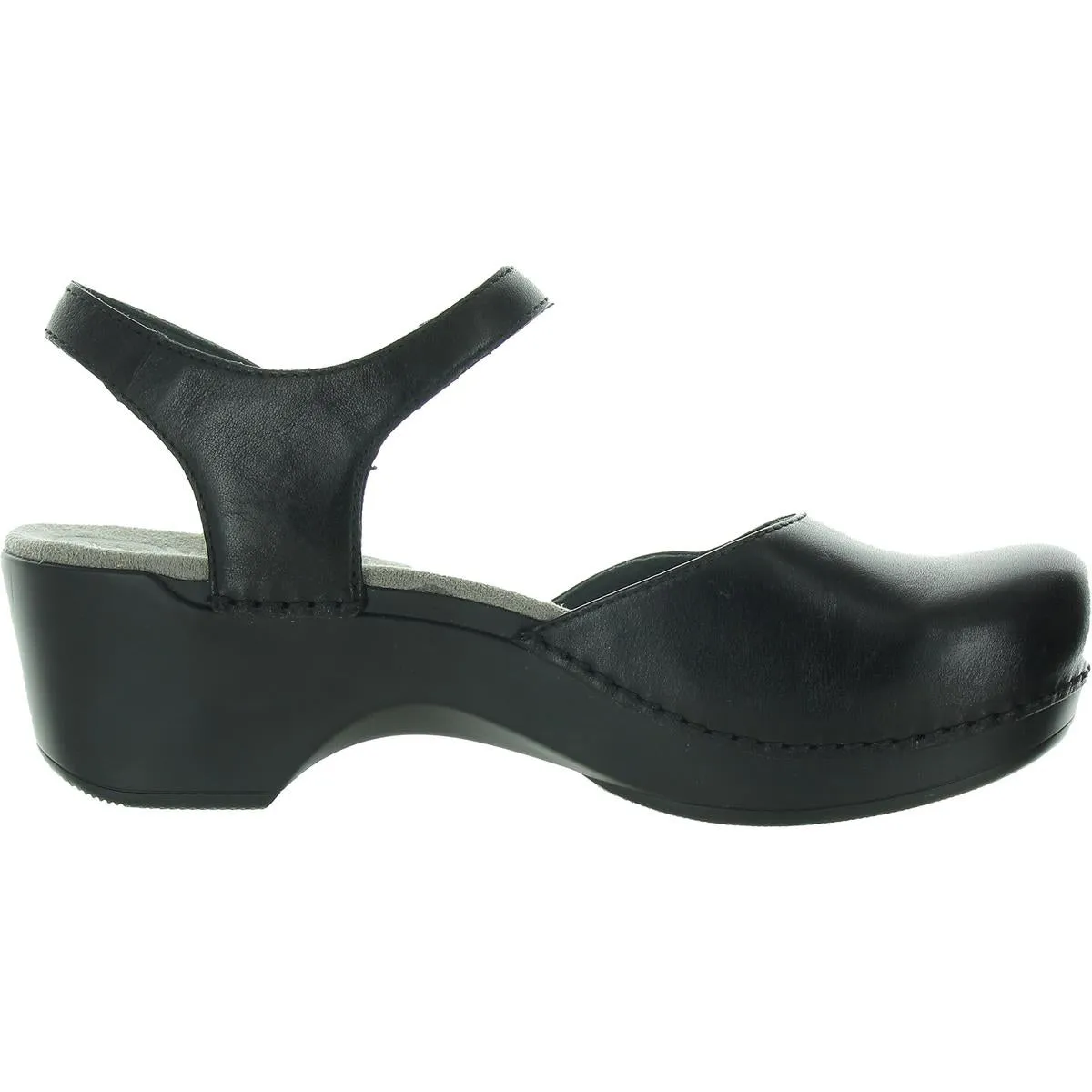 Womens Buckle Leather Slingback Heels