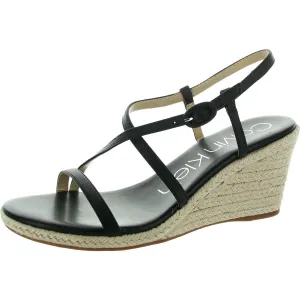 Womens Buckle Manmade Espadrille Heels