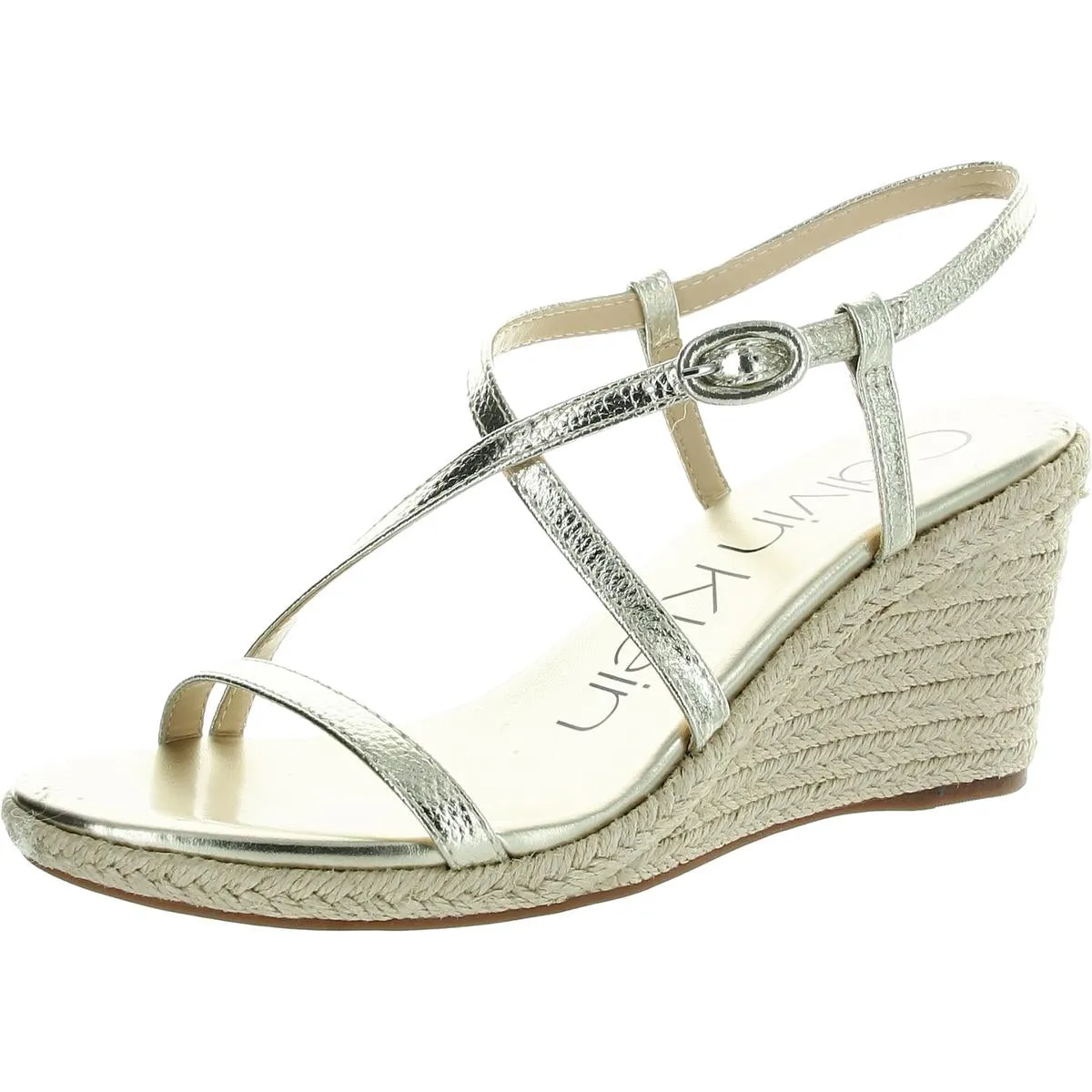 Womens Buckle Manmade Espadrille Heels