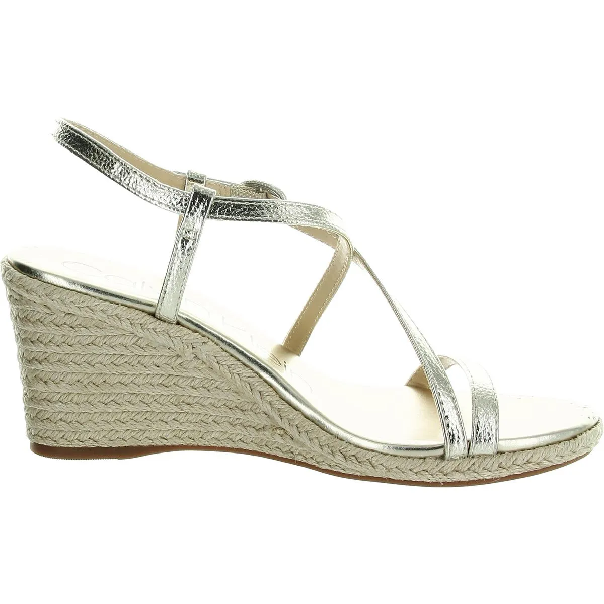 Womens Buckle Manmade Espadrille Heels