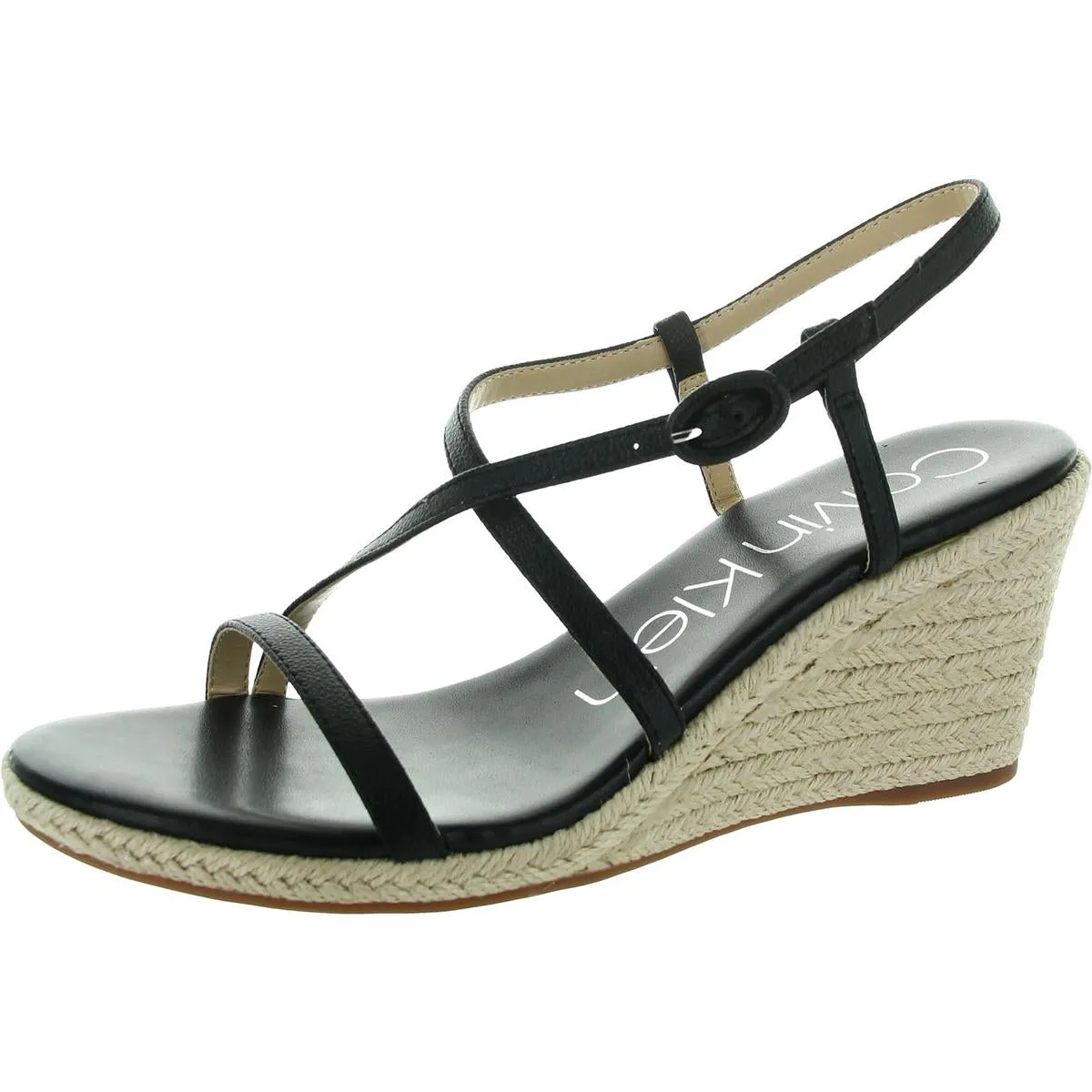 Womens Buckle Manmade Espadrille Heels