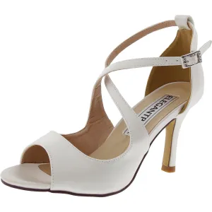 Womens Buckle Satin Pumps
